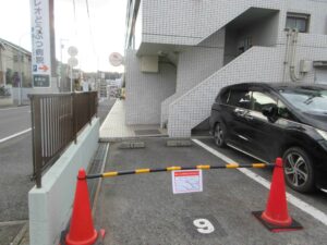 病院横のNo.9駐車場が狭くなっています